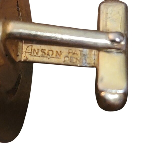 Vintage Anson Goldstone Oval Cufflinks Gold Tone Sparkling Sun Sitara Stone - Picture 4 of 8